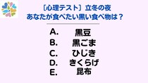 【心理テスト】冬の始まりを告げる立冬。口にしたい黒い食べ物でみるあなたの心模様