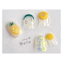 【パイナップルネイル】おすすめ！透明感溢れるジューシーな仕上がりに