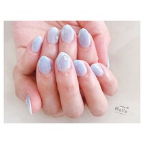【オーロラネイル】うるうる透明感。水色ニュアンスネイルがおすすめ