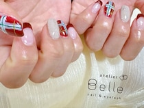 【大人の冬ネイル】おすすめ！赤チェックと艶フレンチで個性的に可愛く