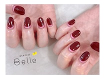 【大人艶ネイル】シックなボルドーにピンクのラインアートで魅せる指先