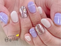 【上品ネイル】大人っぽいのに可愛い！優しいラベンダーに映えるメタリックカラーがアクセント