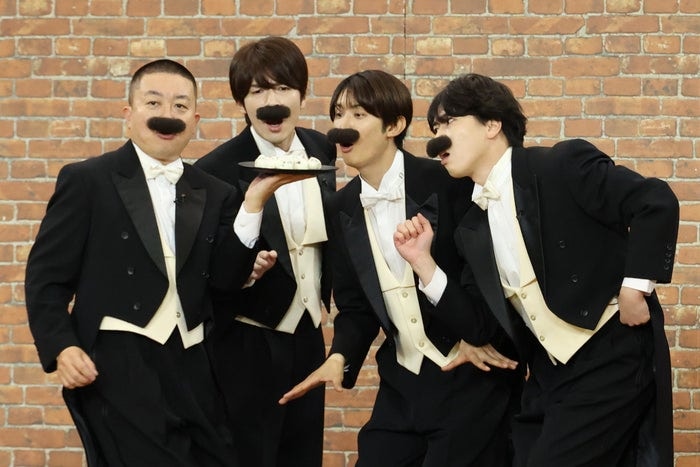 Snow Man深澤辰哉・向井康二・宮舘涼太、ヒゲダンス挑戦 亀梨和也とコラボコントも【ドリフに大挑戦】