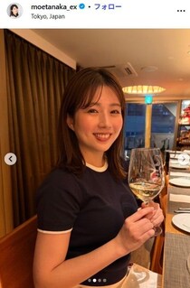 テレ朝・田中萌アナ、ノースリ＆ロングプリーツスカートの衣装で美肌輝く「女神様みたい」「素敵すぎます」の声