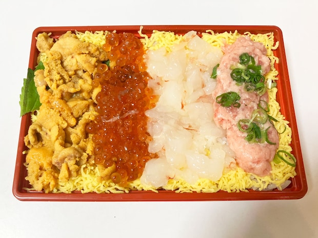 【角上魚類】海鮮だらけ「四色丼」が「なんて豪華！」1200円でうに、いくら、えび、ねぎとろ……とろける！の画像5