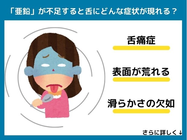 亜鉛が不足すると舌にどんな症状が現れる？