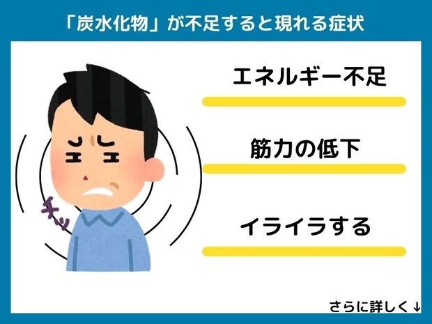 炭水化物が不足すると現れる症状