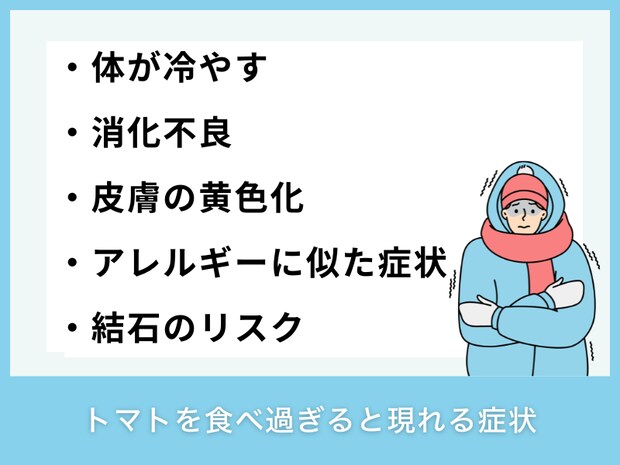 トマトを食べ過ぎると現れる症状
