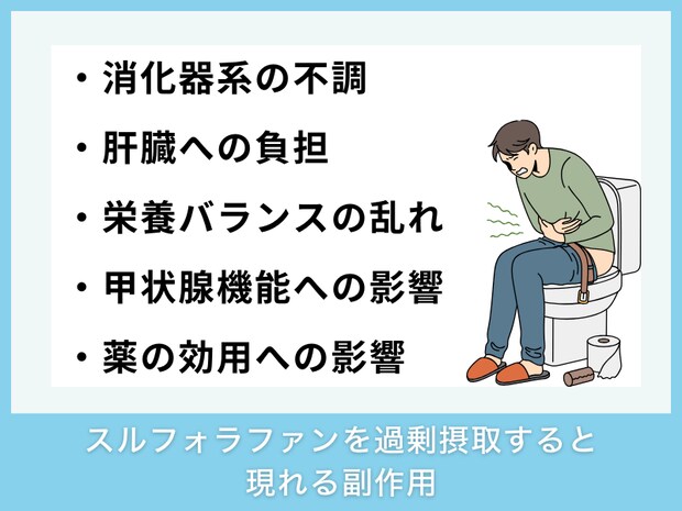 スルフォラファンを過剰摂取すると現れる副作用