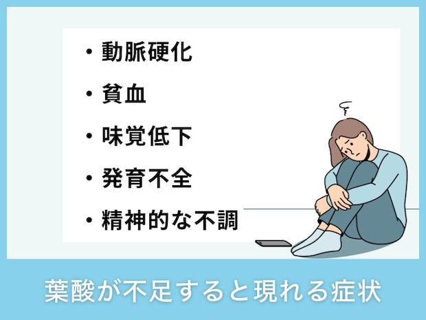 葉酸が不足すると現れる症状