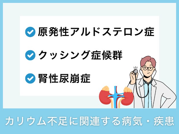 カリウム不足に関連する病気・疾患