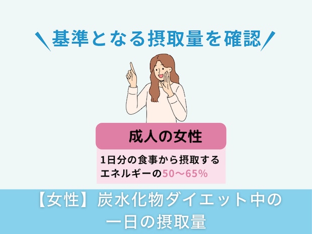 【女性】炭水化物ダイエット中の一日の摂取量