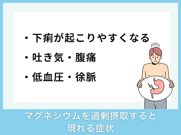 マグネシウムを過剰摂取すると現れる症状