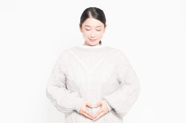 お腹にハートマーク