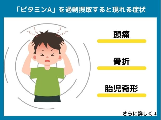ビタミンAを過剰摂取すると現れる症状