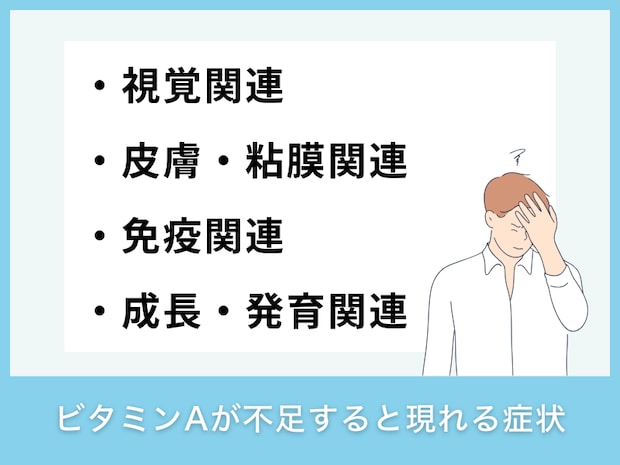 ビタミンAが不足すると現れる症状