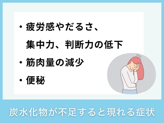炭水化物が不足すると現れる症状