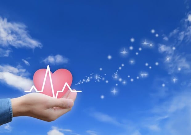 手のひらにハート