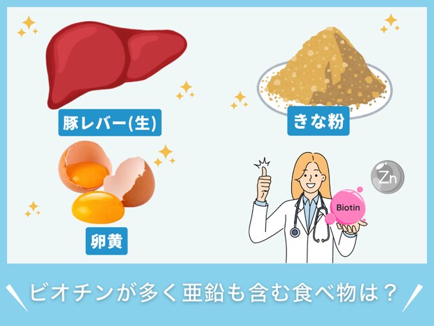 ビオチンが多く亜鉛も含む食べ物は?
