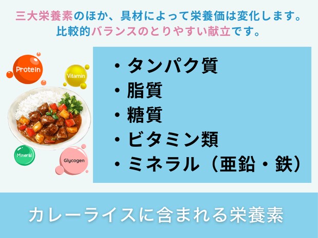 カレーライスに含まれる栄養素