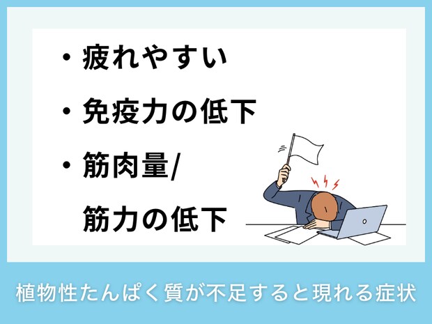 植物性たんぱく質が不足すると現れる症状