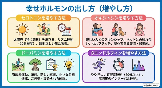 幸せホルモンの出し方(増やし方)