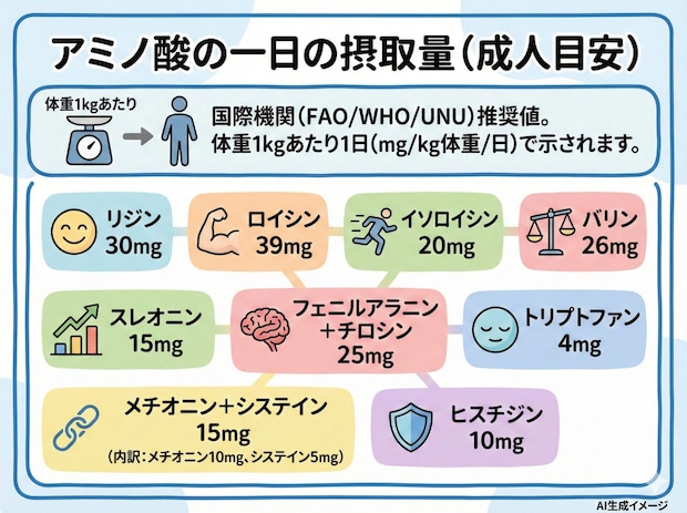 アミノ酸の一日の摂取量