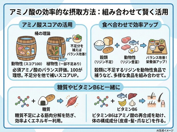 アミノ酸の効率的な摂取方法