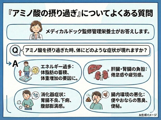 「アミノ酸を摂り過ぎ」についてよくある質問