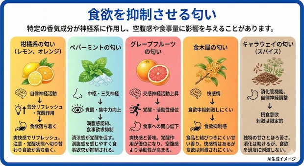 食欲を抑制させる匂い