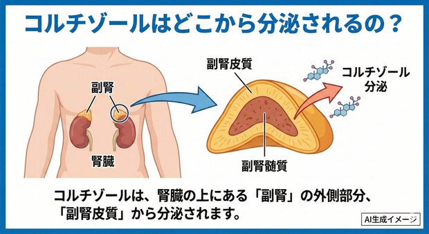 コルチゾールはどこから分泌されるの?