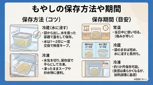 もやしの保存方法や期間