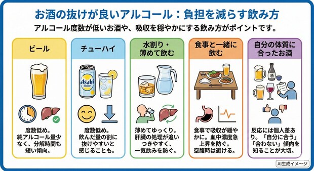 お酒の抜けが良いアルコール