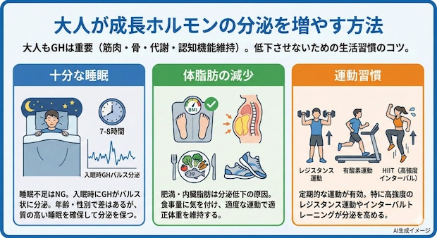 大人が成長ホルモンの分泌を増やす方法