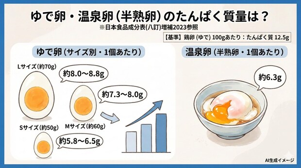 ゆで卵のたんぱく質量