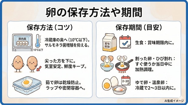 卵の保存方法や期間