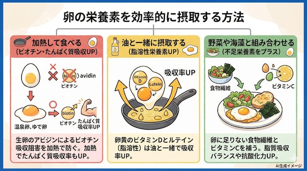 卵の栄養素を効率的に摂取する方法