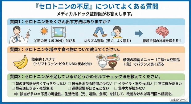 「セロトニンの不足」についてよくある質問