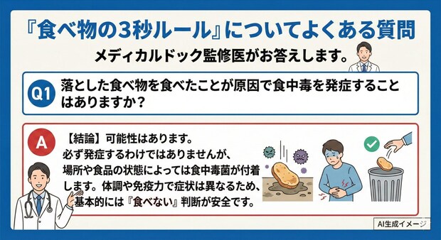 「食べ物の3秒ルール」についてよくある質問についてよくある質問