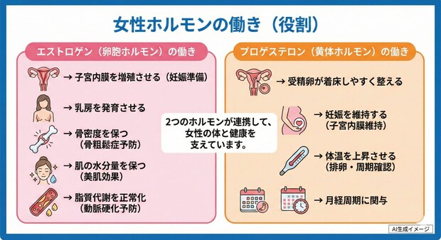 女性ホルモンの働き(役割)