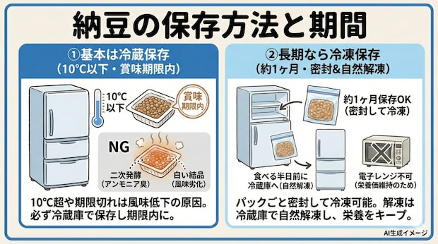 納豆の保存方法や期間