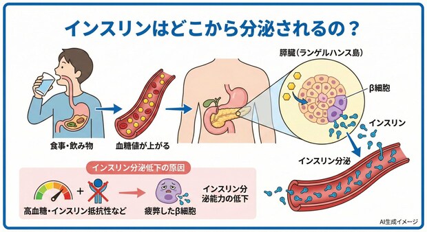 インスリンはどこから分泌されるの？