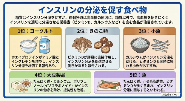 インスリンの分泌を促す食べ物