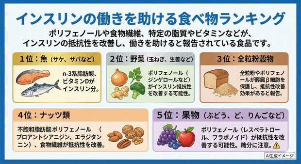 インスリンの働きを助ける食べ物