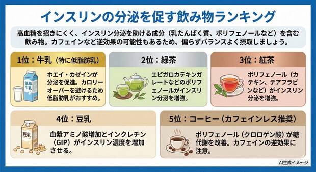 インスリンの分泌を促す飲み物