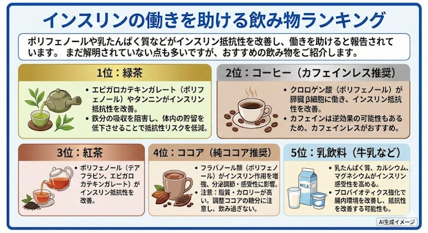 インスリンの働きを助ける飲み物