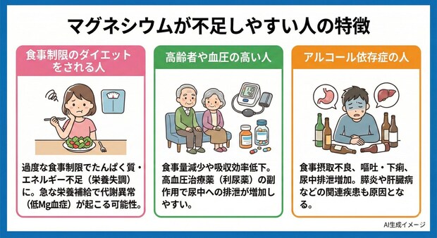 マグネシウムが不足しやすい人の特徴