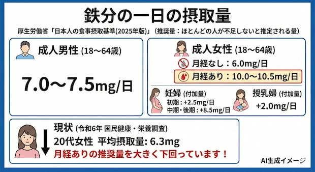 鉄分の一日の摂取量