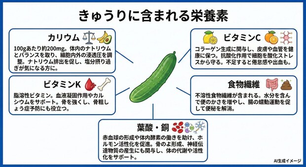 きゅうりに含まれる栄養素