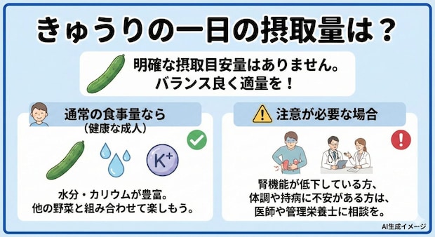きゅうりの一日の摂取量は?